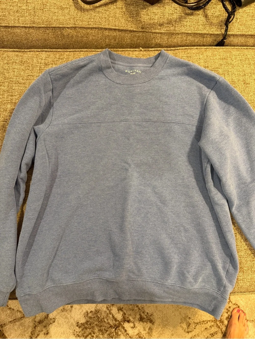 Puritan Men's Light Blue Crewneck Sweater
